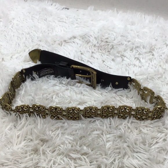 Brighton vintage black leather and gold scroll belt - Picture 11 of 11